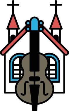 Kilisenin önüne bir gitar yerleştirilir.