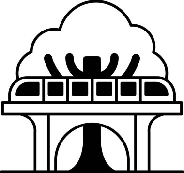 Bir tren bir ağacın üzerinden geçiyor.