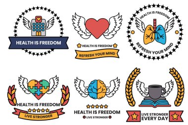 Sağlık ve tıp kavramının çizgili bir çizelgesi.