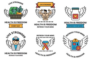 Sağlık ve tıp kavramının çizgili bir çizelgesi.