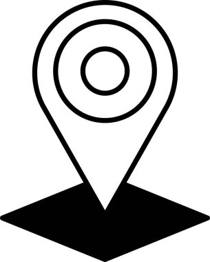 Üzerinde iğne olan bir haritanın siyah beyaz görüntüsü. İğne bir yeri gösteriyor.