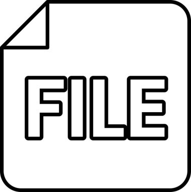 Beyaz arkaplanı olan siyah ve beyaz bir dosya. Klasör dikdörtgen ve beyaz bir kenarı var. 