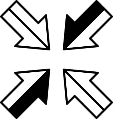 Farklı yönlere bakan dört ok, bir ok solu, diğer üçü sağı işaret ediyor.