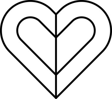 Bir kalp şekli siyahla çizilir. Kalp iki parçaya ayrılır, üst kısmı alt kısımdan daha büyüktür. Kalp basit ve zarif, temiz ve modern bir tasarıma sahip.