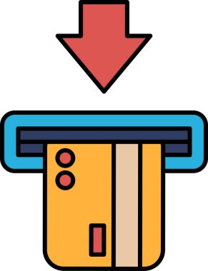 Aşağıya doğru ok atan bir makineye bir kredi kartı yerleştiriliyor. Yapılan işlem veya ödeme kavramı