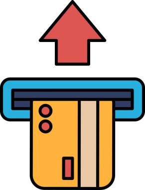 Bir kredi kartı yukarı bakan kırmızı oklu bir makineye yerleştiriliyor. İlerleme ya da ilerleme kavramı, yukarı doğru ok işlemin başarılı bir şekilde tamamlandığını göstermektedir