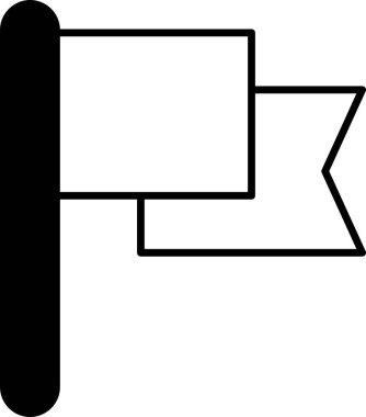 Beyaz arka planı ve siyah direği olan bir bayrak. Bayrak özgürlük ve vatanseverliğin sembolüdür.