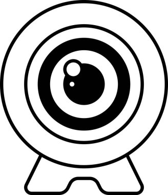 Beyaz arka planı olan bir kamera lensinin siyah beyaz görüntüsü. Kamera merceği görüntünün ana odak noktası ve yakın çekim. Siyah ve beyaz renk şeması resme klasik bir