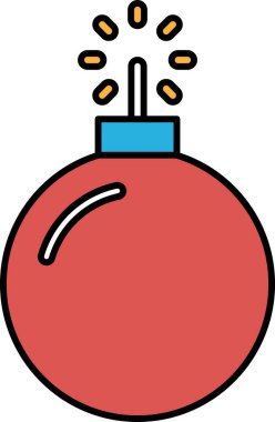 Mavi uçlu kırmızı bir bomba. Bomba sarı bir parıltıyla çevrili. Bomba yıkım ve kaosun sembolü.
