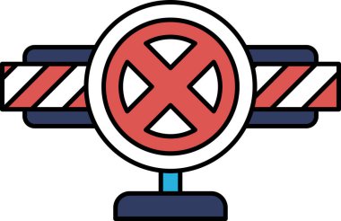 Beyaz arka planda kırmızı ve beyaz bir X harfi. X, kırmızı ve beyaz çizgili bir sınırla çevrilidir.