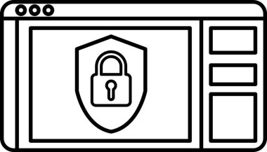 Arkaplanı ve kilidi olan bir bilgisayar ekranı