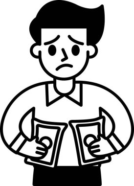 Bir adam elinde iki deste banknot tutuyor.