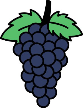 Üzerinde yeşil yaprak olan üzümlerden oluşan bir demet yakın plan. Üzümler küçük ve yuvarlak, yaprak yeşil ve yapraklı. Tazelik ve doğal güzellik kavramı