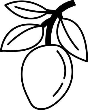 Yapraklı bir mango çizimi.