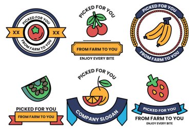 Çizim tarzında bir sebze ve meyve dükkanı kavramında bir çizim seti