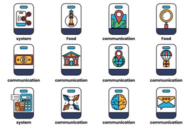 Akıllı telefonlar ve sanat tarzında bir takım çizimler.