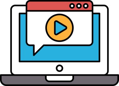 Video oynatan ve sohbet kutusu olan bir laptop ekranı. Video ekranın sol tarafında ve sohbet kutusu da sağ tarafında.