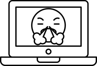 Ağzı açık ve yüzünde alaycı bir yüz olan bir adamın siyah beyaz çizimi.