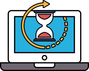 Üzerinde saat olan bir bilgisayar ekranı 3 numaraya ayarlı. Saat kırmızı ve siyah.