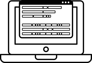 Üzerinde bir sürü metin olan siyah beyaz bir laptop ekranı. Metin yabancı bir dilde yazılmış.