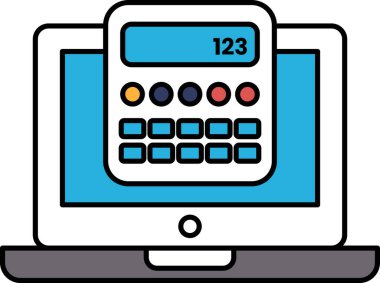 Bir dizüstü bilgisayar ekranında bir hesap makinesi görüntülenir. Hesap makinesi 123 'e ayarlı. Hesap makinesi belirli bir sayıya ayarlandığı için hassasiyet ve doğruluk kavramı