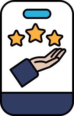 Üç yıldızlı bir el. El, yıldızları birbirine dokunmayacak şekilde tutuyor.