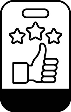 Üzerinde üç yıldız olan bir baş parmak işareti. Baş parmak işareti onay ya da memnuniyetin sembolüdür. Üç yıldız mükemmelliğin ya da yüksek kalitenin sembolüdür.