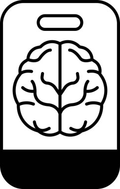 Telefonda bir beyin gösterilir. Beyin siyah ve beyaz bir renkle gösterilir. Beyin çok basit ve temiz bir şekilde gösterilir.