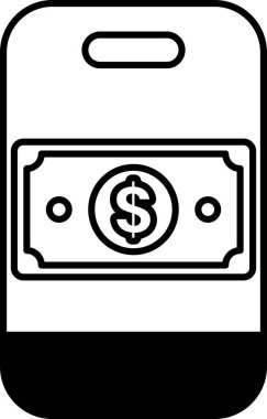 Üzerinde bir dolarlık banknot olan bir telefon. Dolar banknotu, telefon tarafından tutuluyormuş gibi gösterilecek şekilde telefona konuyor.