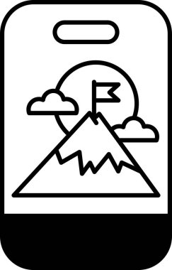 Tepesinde bayrak, arkasında güneş olan bir dağ. Bayrak dağı işaret ediyor, zirveye olan yolculuğu simgeliyor. Güneş zirveye ulaşmak için gereken sıcaklık ve enerjiyi temsil ediyor.