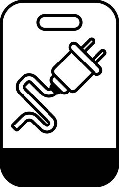 Beyaz arkaplanda bir tıpa gösterilir. Fiş, arka planda da gösterilen bir kabloya bağlı. Elektrik kavramı ve düzgün bir bağlantının önemi