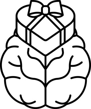 Üzerinde fiyonk olan bir beyin. Beyin bir kutuyla çevrilidir. Görüntünün odak noktası beyindir.