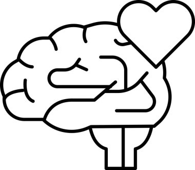 Üzerinde kalp olan bir beyin. Beyin, sevgi ve sevginin sembolü olan bir kalple çevrilidir. İmaj, sevgi ve özenin sağlıklı bir zihin için gerekli olduğu fikrini aktarıyor.