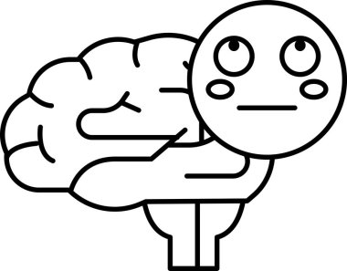 Bir çizgi film beyni bir insanın kafasını tutar. Kişi aşağıya bakıyor ve üzgün.