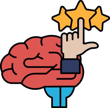 Üç yıldızlı bir beyni gösteren bir el. Zeka kavramı ve birinin beynini tam potansiyeli için kullanmasının önemi.