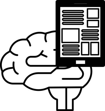 Cep telefonu tutan bir beyin.