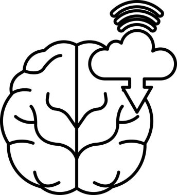 Üzerinde bulut olan bir beyin.