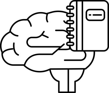 Bir beyin elinde bir kitap tutuyor.