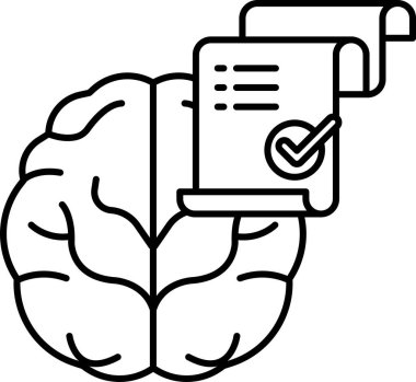 Kağıt üzerinde işaret olan bir beyin.