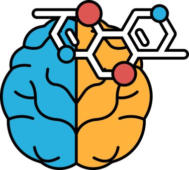 Kırmızı ve mavi bölümlü bir beyin..