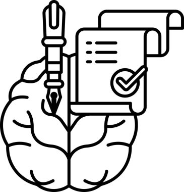 Bir kalem ve üzerinde işaret olan bir kağıt parçası.