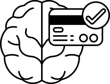 Üzerinde kredi kartı olan bir beyin.