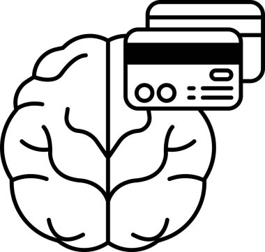 Üzerinde kredi kartı olan bir beyin.