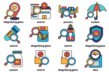 Sanat tarzında tıp ve bilim kavramında bir dizi çizim.