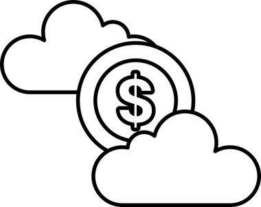 Ortasında dolar işareti olan bir bulut.