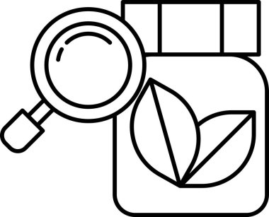 Üzerinde büyüteç olan bir kavanoz.