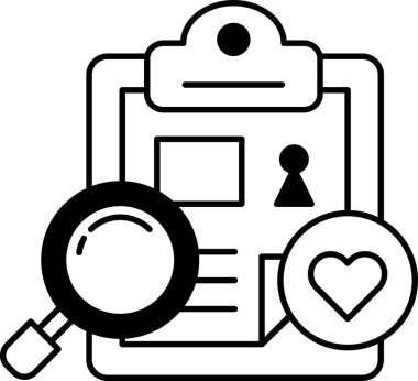 Üzerinde büyüteç olan bir dosya.