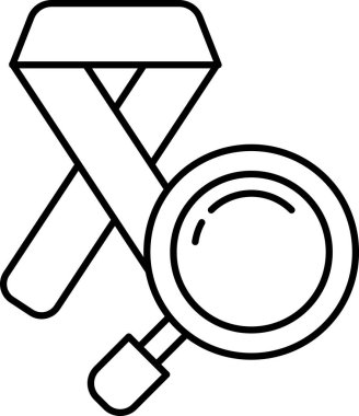 Ortasında büyüteç olan bir kurdele.