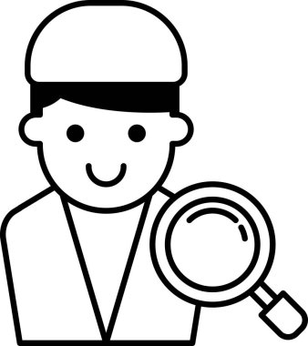 Büyüteçli bir adam gülümsüyor.