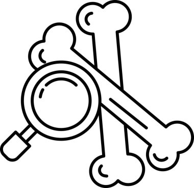 Bir kemik ve büyüteç birbirine çekilir.